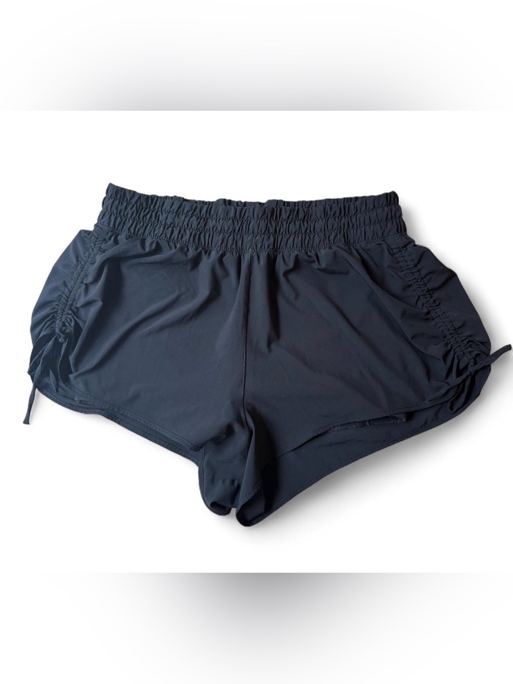 OFFLINE by Aerie Ruched Side Flowy Running Shorts Black Sz L